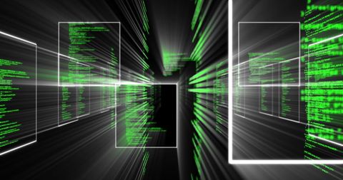 Digital Flow of Data Through Virtual Network Screens - Download Free Stock Images Pikwizard.com