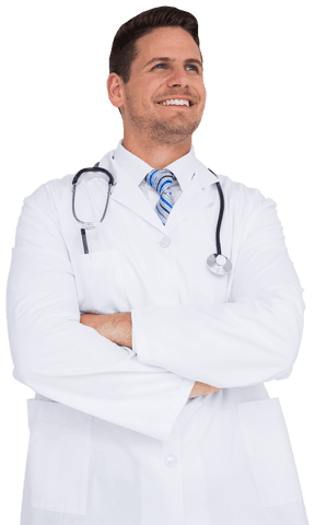 Confident Doctor Smiling with Arms Crossed Transparent Background - Download Free Stock Videos Pikwizard.com