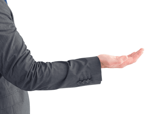 Transparent Businessman Arm Outstretched Inviting Gesture Isolated - Download Free Stock Videos Pikwizard.com