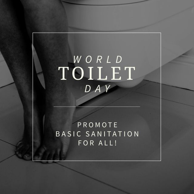 Digital composite image of cropped woman legs in bathroom with world toilet day text, copy space - Download Free Stock Videos Pikwizard.com