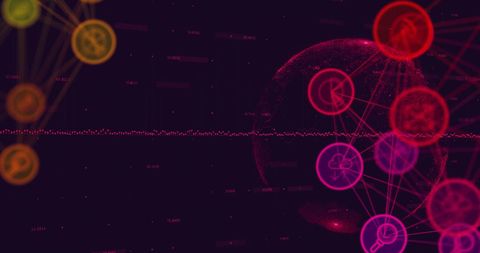 Abstract Digital Networking with Globally Linked Communication Icons - Download Free Stock Images Pikwizard.com