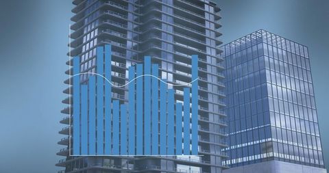 Digital Data Analytics Overlay with Modern Urban Skyscrapers - Download Free Stock Images Pikwizard.com