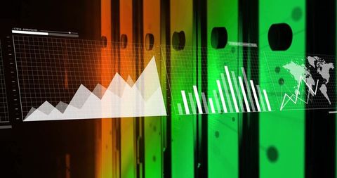 Futuristic Data Visualization Dashboard with Graphs and Maps