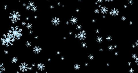 Floating Snowflakes Against Dark Background