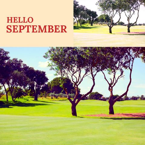 hello september greeting with serene natural landscape - Download Free Stock Templates Pikwizard.com