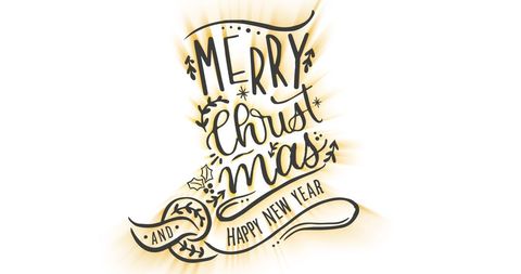 Handwritten Merry Christmas and Happy New Year Card Design
