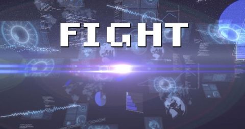 Digital Future Concept with Fight Text Overlay - Download Free Stock Images Pikwizard.com