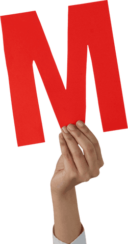 hand holding red transparent letter m - Download Free Stock Videos Pikwizard.com