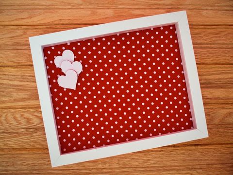 Red Polka Dot Frame with Heart Decorations