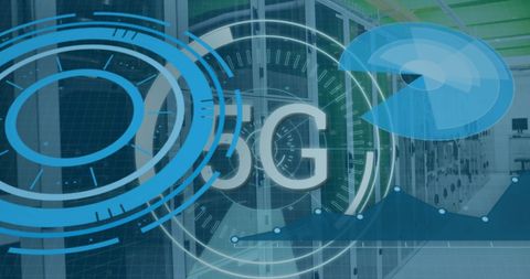 5G Technology Connects Futuristic Data Center in Network Graphic - Download Free Stock Images Pikwizard.com
