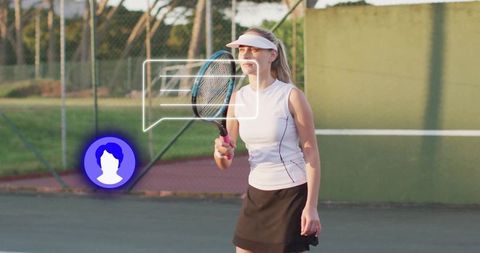 Female Tennis Player Ready for Serve Focused and Anticipating