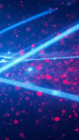 Neon Blue Beams Sliding Across Magenta Particle Field Vertical Futuristic Motion Background Video