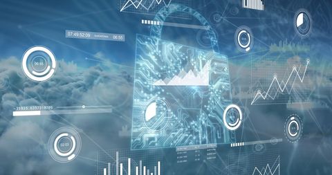 Abstract Digital Security Interface with Cloud Computing - Download Free Stock Images Pikwizard.com