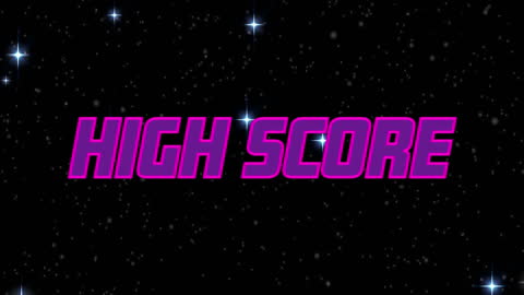 High Score Text on Starry Background Animation