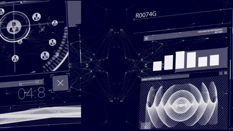 Futuristic Digital Interface with Data and Connectivity
