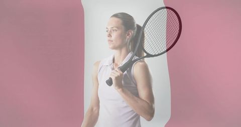 Female tennis player with austrian flag background