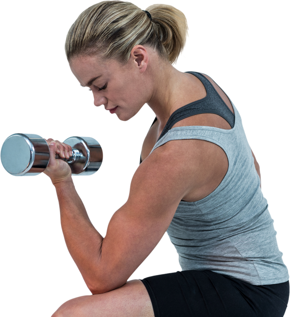 Transparent Muscular Woman Lifting Dumbbells for Strength Workout - Download Free Stock Videos Pikwizard.com