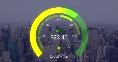 High-Speed Internet Connection Concept Over Cityscape - Download Free Stock Images Pikwizard.com