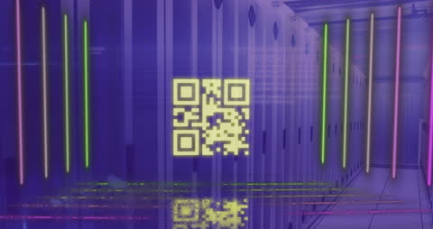 Digital QR Code Overlay in Modern Data Center