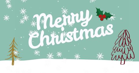 Merry Christmas Festive Season Design with Snowflakes