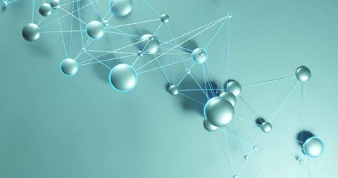 Abstract Network of Spheres on Blue Background - Download Free Stock Images Pikwizard.com