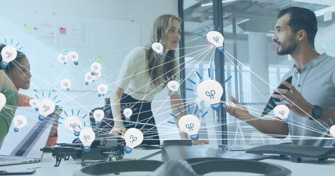 Innovative Teamwork and Technology Integration in Office Setting