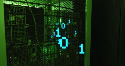 Digital Binary Code Flowing in Server Room - Download Free Stock Images Pikwizard.com
