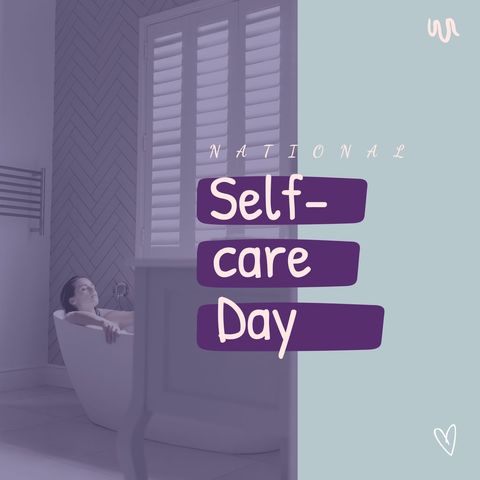 Woman relaxing in bathtub celebrating national self-care day