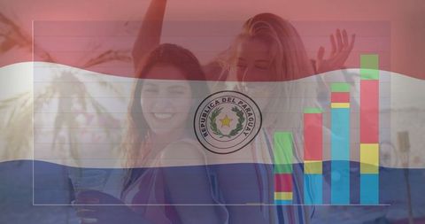 Celebration with Paraguayan Flag and Vacation Vibes