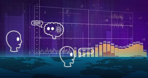 Ai in analytics: digital innovation and data visualization concept