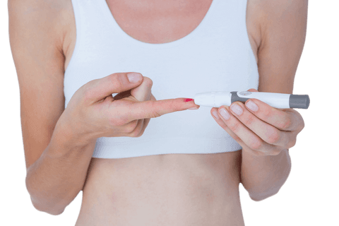 woman testing blood glucose with transparent background - Download Free Stock Videos Pikwizard.com