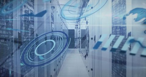 Digital Overlay Concept in Modern Data Center - Download Free Stock Images Pikwizard.com