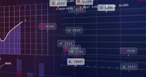 Digital Interface with Data Graphs and Media Icons - Download Free Stock Images Pikwizard.com