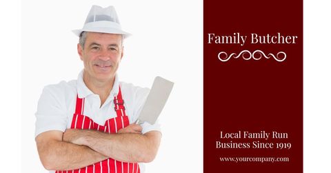 smiling butcher holding cleaver promoting tradition - Download Free Stock Templates Pikwizard.com