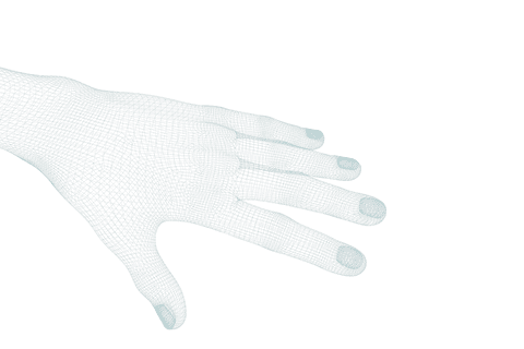 transparent 3d hand wireframe rendering against black background - Download Free Stock Videos Pikwizard.com