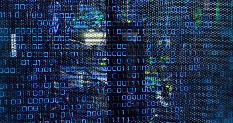 Binary Code Superimposed on Server Racks in Data Center - Download Free Stock Images Pikwizard.com