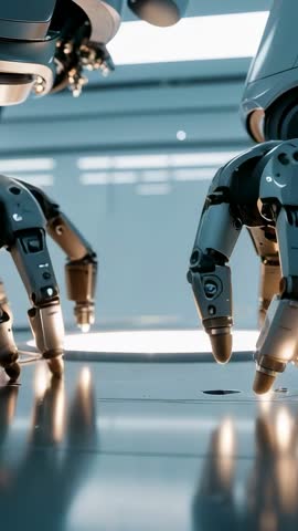 Robotic Arms Flexing Fingers Probing Surface on Lab Tabletop — Precision Automation Clip