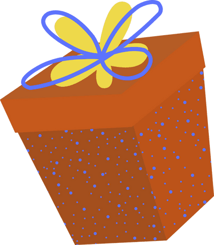 vibrant 3d orange gift box with blue speckles on transparent background - Download Free Stock Videos Pikwizard.com