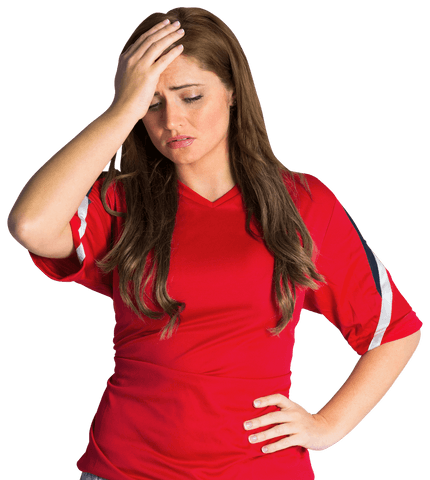 Transparent disappointed soccer fan expressing emotion