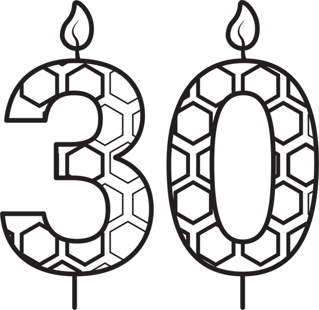 Black 30th Birthday Candle with Pattern on Transparent Background - Download Free Stock Videos Pikwizard.com