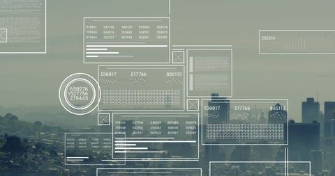 Abstract Financial Data Overlaying Urban Cityscape - Download Free Stock Images Pikwizard.com