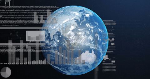 Global Data Processing and Analytics Over Planet Earth - Download Free Stock Images Pikwizard.com