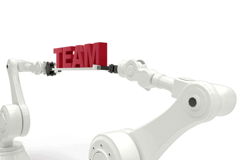 robotic arms holding red team text on transparent background - Download Free Stock Videos Pikwizard.com