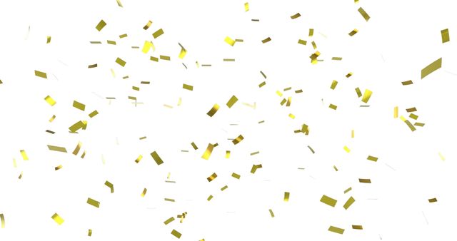 Gold Confetti Falling On White Background Celebration Concept - Download Free Stock Images Pikwizard.com