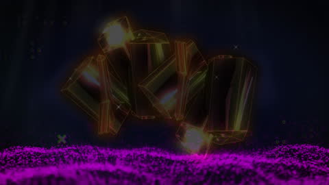 Futuristic Technology Animation with Geometric Shapes and Digital Waves