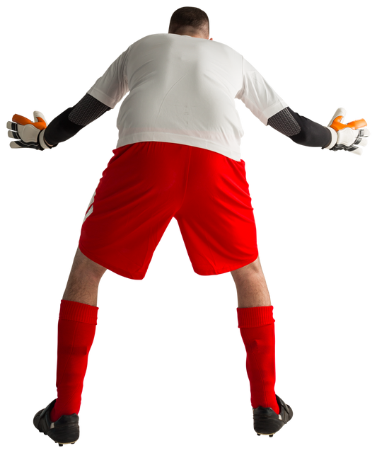 Transparent Image of Goalkeeper in Red and White Ready to Catch Ball - Download Free Stock Videos Pikwizard.com