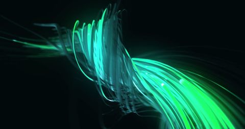 Futuristic Green Light Trails on Black Background - Download Free Stock Images Pikwizard.com