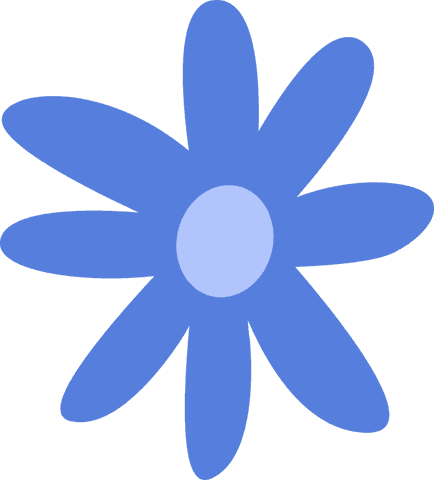 Elegant eight-petaled blue flower with transparency