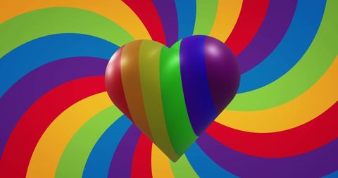 Colorful Rainbow Heart Symbolizing LGBTQ+ Pride and Equality