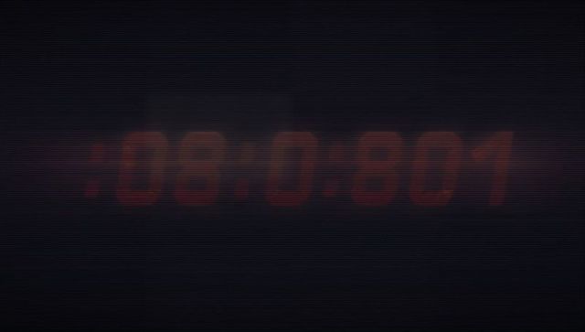 Glitching Digital Timer Display with Red LED Numerals